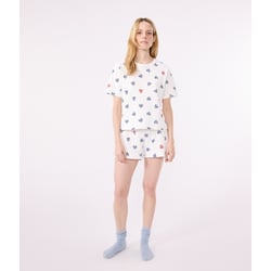 Pijama con short de algodón de manga corta