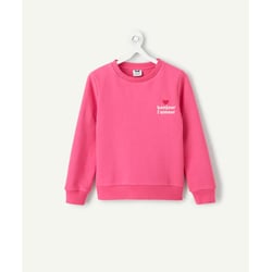 Sudadera de cuello redondo, estampado en el pecho, de felpa
