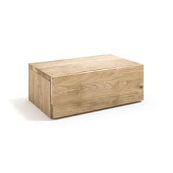 Mesita de noche de roble macizo de 1 cajón, Paul