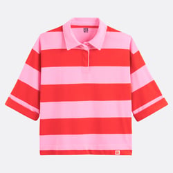 Camiseta con cuello polo, manga corta, rayas