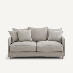 Sofá cama compacto en viscosa y lino texturizados, LAZARE