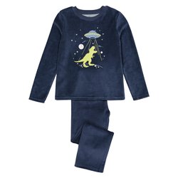 Pijama de terciopelo fosforescente, dinosaurio