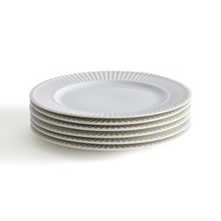 Lote de 6 platos llanos de porcelana, Jewely