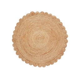 Alfombra de yute redonda con forma de flor, Aftas