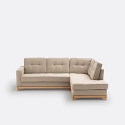 Sofá cama rinconero de lino y algodón, Bultex, Ajis