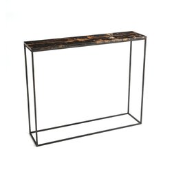 Consola de mármol ámbar/metal acero an. 90 cm, Ambrette