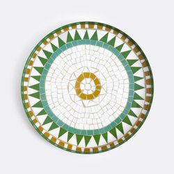 Bandeja metálica redonda de acero con estampado de mosaico, Keito