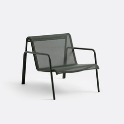 Sillón bajo de jardín, aluminio y textileno, Lysa