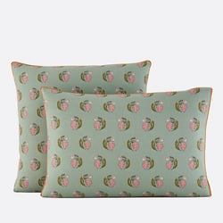 Funda de almohada de algodón lavado, estampado de flores, INA