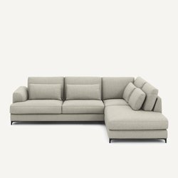 Sofá cama en ángulo recto de tejido de tweed Marsile