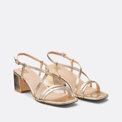 Sandalias metalizadas de tacón