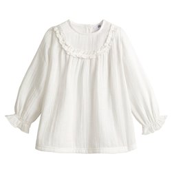 Blusa de manga larga, gasa de algodón