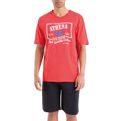 Pijama con short camiseta cuello de pico