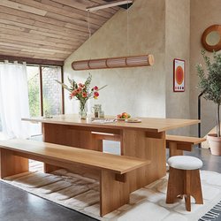 Banco de comedor chapado en roble, Deling