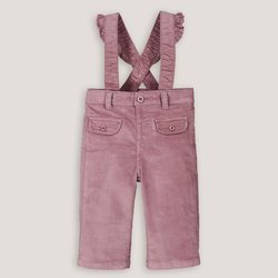 Pantalón ancho con tirantes, de pana