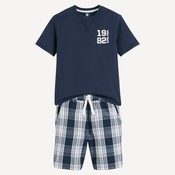Pijama con short de algodón