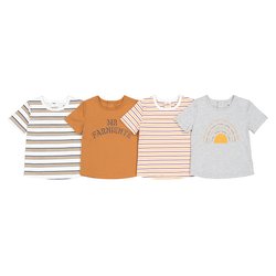 Lote de 4 camisetas estampadas de algodón orgánico