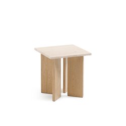 Mesa auxiliar travertina en roble blanqueado, Mindo