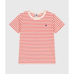 Camiseta de algodón a rayas de manga corta