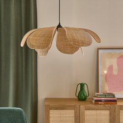 Lámpara de techo de pétalos de ratán Ø80 cm, Lola