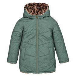 Chaqueta acolchada cálida y reversible con capucha
