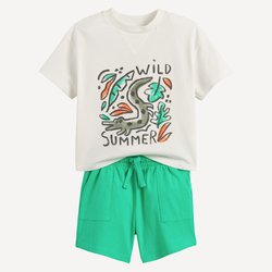 Conjunto de 2 piezas, camiseta de manga corta y pantalón corto