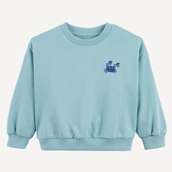 Sudadera de vellón con estampado de cangrejo en la parte delantera y trasera
