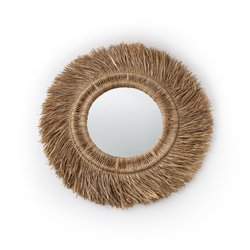 Espejo redondo de ratán y sisal Ø100 cm, Loully