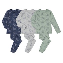 Lote de 3 pijamas de algodón con estampado de dinosaurios