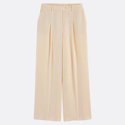 Pantalón ancho de lino con pinzas