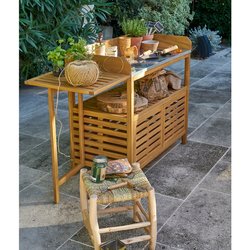 Mesa de jardinería de acacia, Wassif