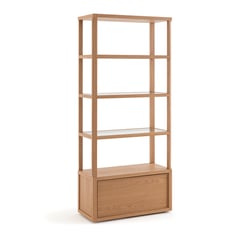 Librería IENA de roble y chapa de madera, diseño de Emmanuel Gallina