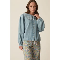 Blusa vaquera con cuello Claudine, LOUISE