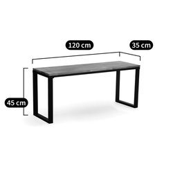 Banco de roble macizo laminado de barniz an. 120 cm, Hiba