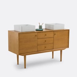 Mueble de lavabo vintage, an. 140 cm, Quilda
