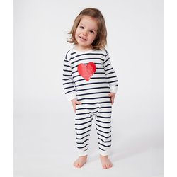 Pijama de algodón con abertura sin presión, corazón
