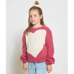 Jersey estampado de punto grueso y cuello redondo 3-12 años