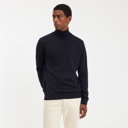 Jersey con cuello alto de lana merino, fabricado en Europa