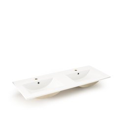 Encimera de lavabo doble de cerámica, an. 120 cm, Jaly