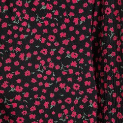 Vestido manga larga fluida, motivo floral
