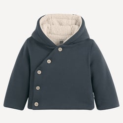Chaqueta con capucha fija, en felpa, para invierno