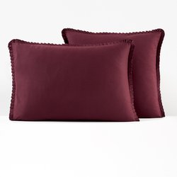 Funda de almohada de algodón, volantes plisados