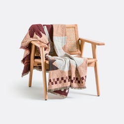 Manta de jacquard con flecos, ADRIAN