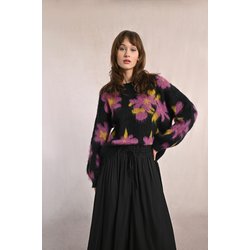 Jersey floral de punto cepillado