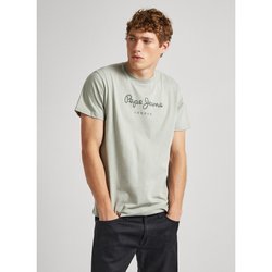 Recht T-shirt met korte mouwen en logo PEPE JEANS image