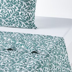 Feuillage Foliage 100% Washed Cotton Flat Sheet LA REDOUTE INTERIEURS image