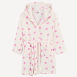 Robe de chambre à capuche, en polaire, imprimé coeurs LA REDOUTE COLLECTIONS image