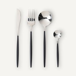 Barbule Stainless Steel and Black 16-Piece Cutlery Set AM.PM image