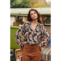 Blouse fluide col V, imprimé cachemire, BEILY LA PETITE ETOILE image