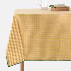 Trattoria Dyed Woven Gingham Pattern Cotton and Linen Tablecloth LA REDOUTE INTERIEURS image